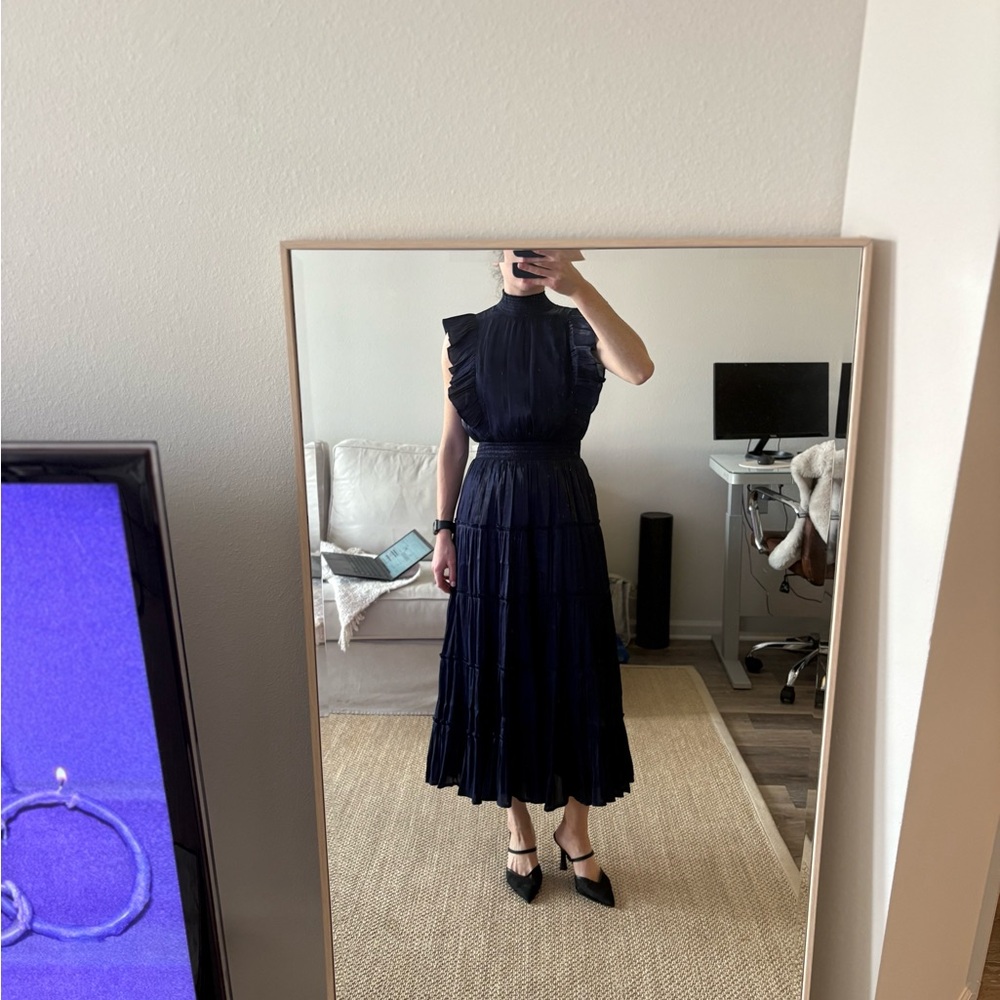 Lulu's Black Ruffled Maxi Dress